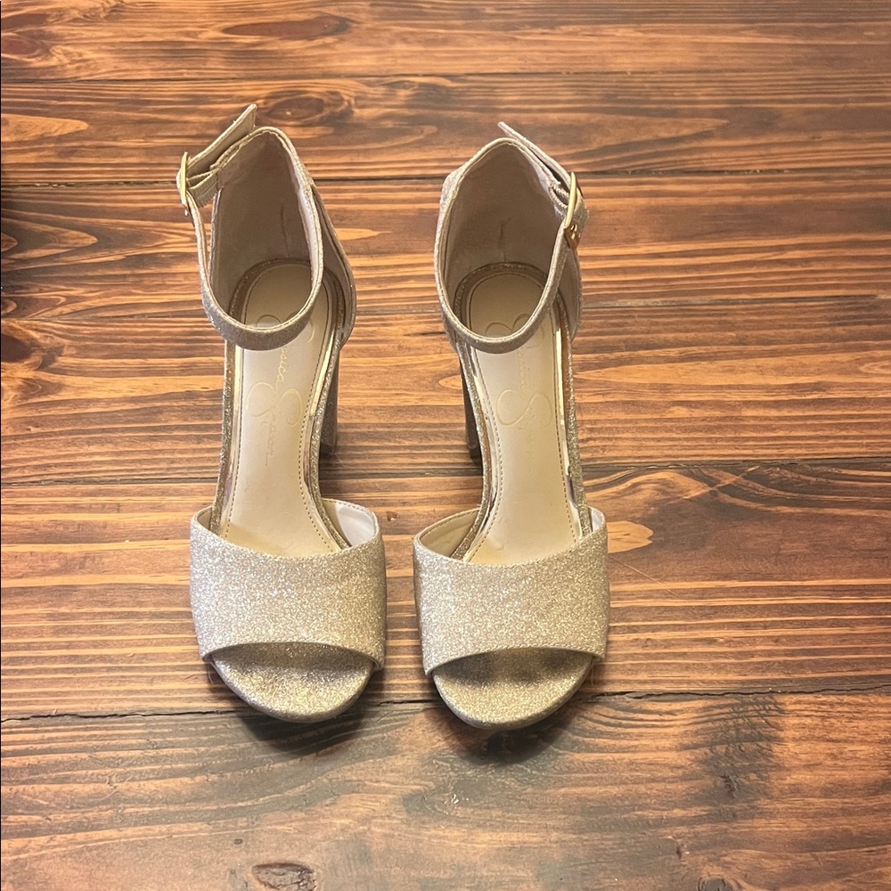 Elegant Gold Glittery Heels